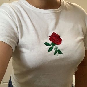 White rose shirt from Pacsun